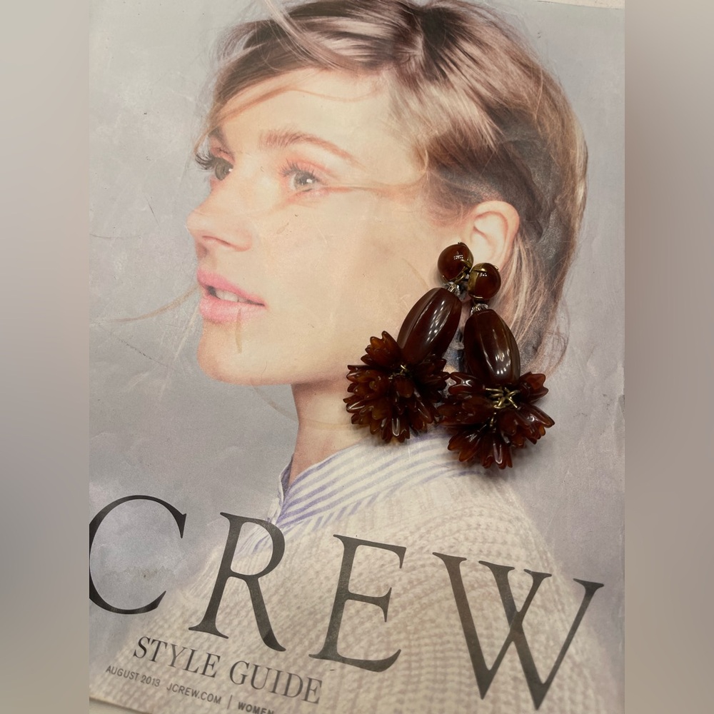 J. Crew Brown Floral Earrings